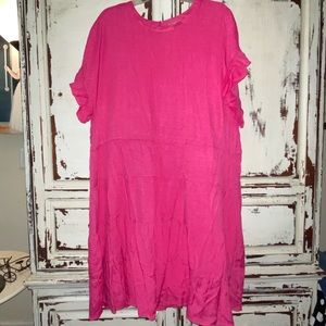Chic Soul Hot Pink Tiered Dress